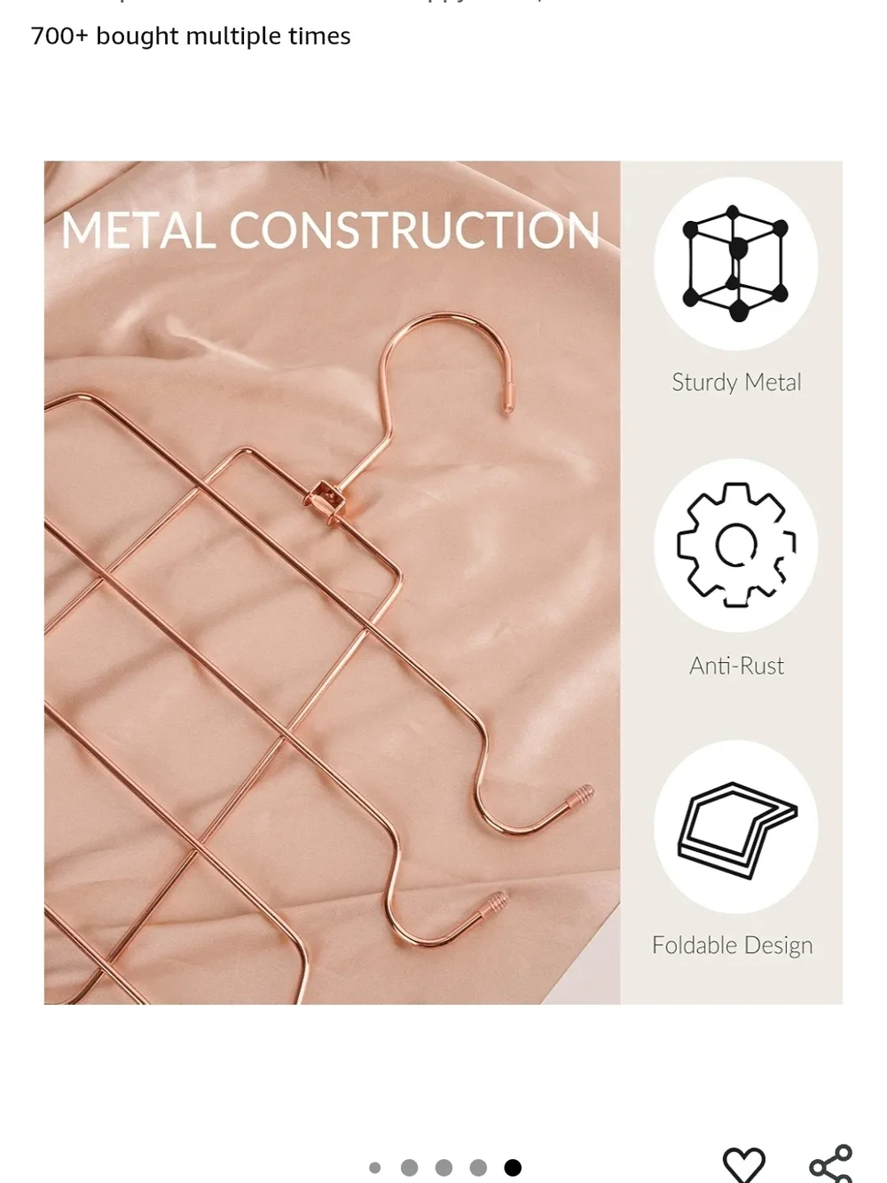 Stackable Dress Hanger Organizer with Rose Gold Finish